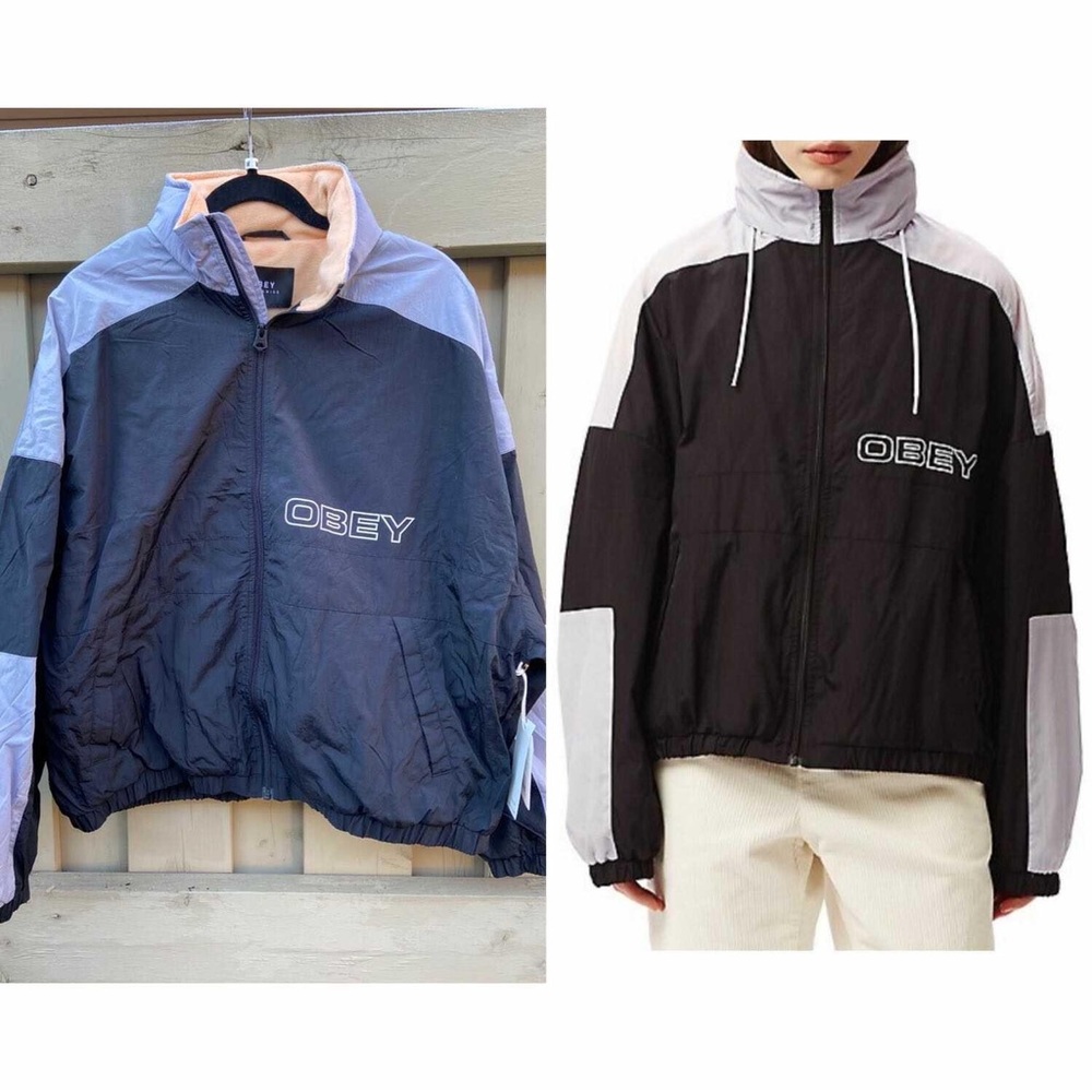 M NEW Obey Hooded Fleece Jacket